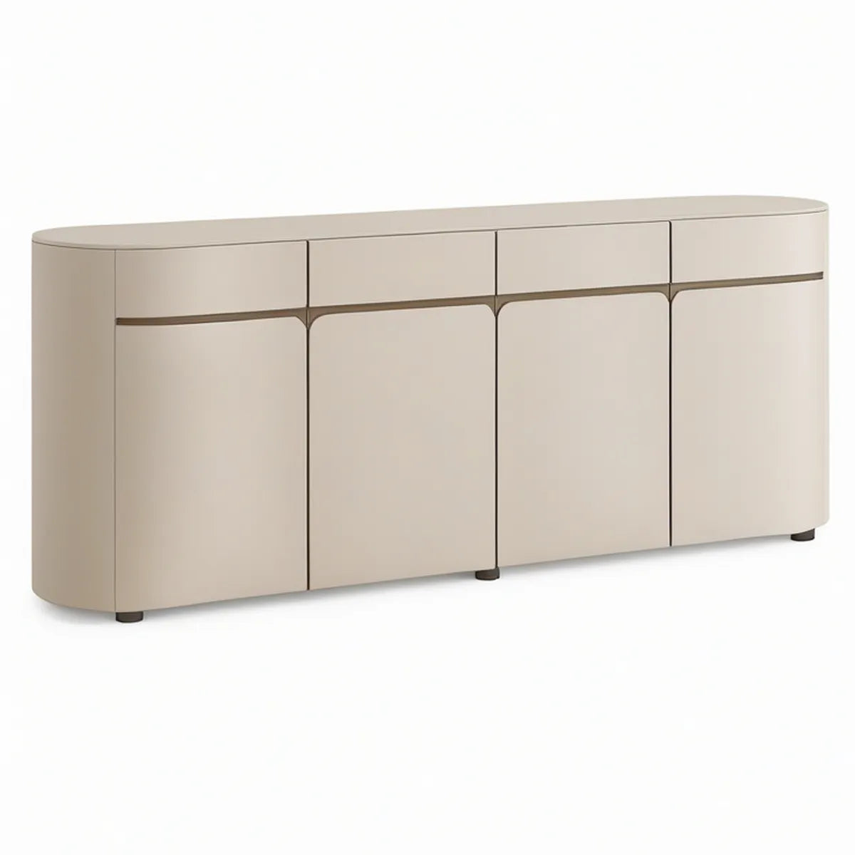 Beżowy kredens MDF z 3 drzwiami i 3 szufladami, 160 × 40 × 80 cm